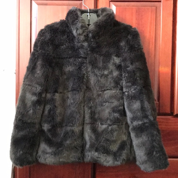 zara grey fur jacket